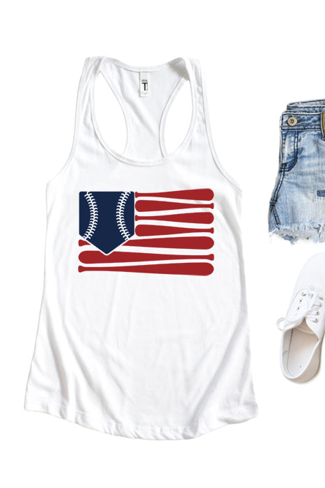 Baseball Flag Racerback Tank Top
