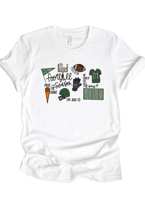 Football Season Graphic Tee – Green