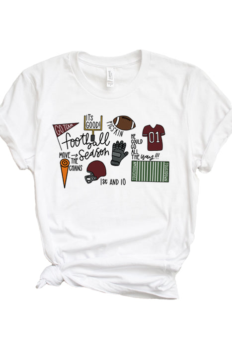 Football Season Graphic Tee – Maroon