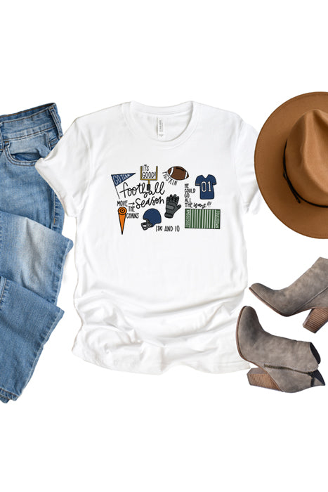 Football Season Graphic Tee – Navy