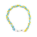 RAD - 18" Braided Rope Necklace (Light Blue/Yellow/White)
