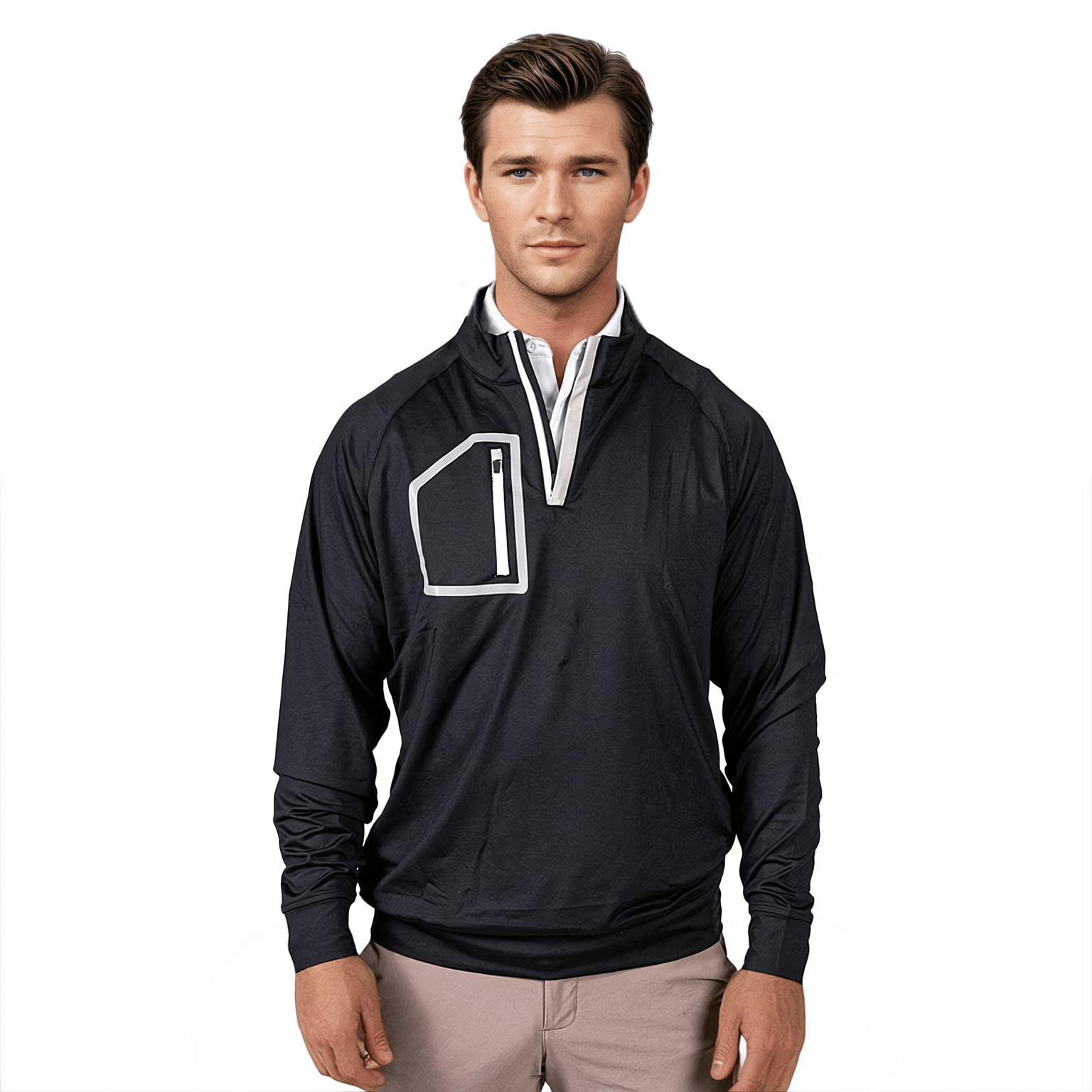 Blacked Out Men's Q-Zip | Performance Golf Pullover
