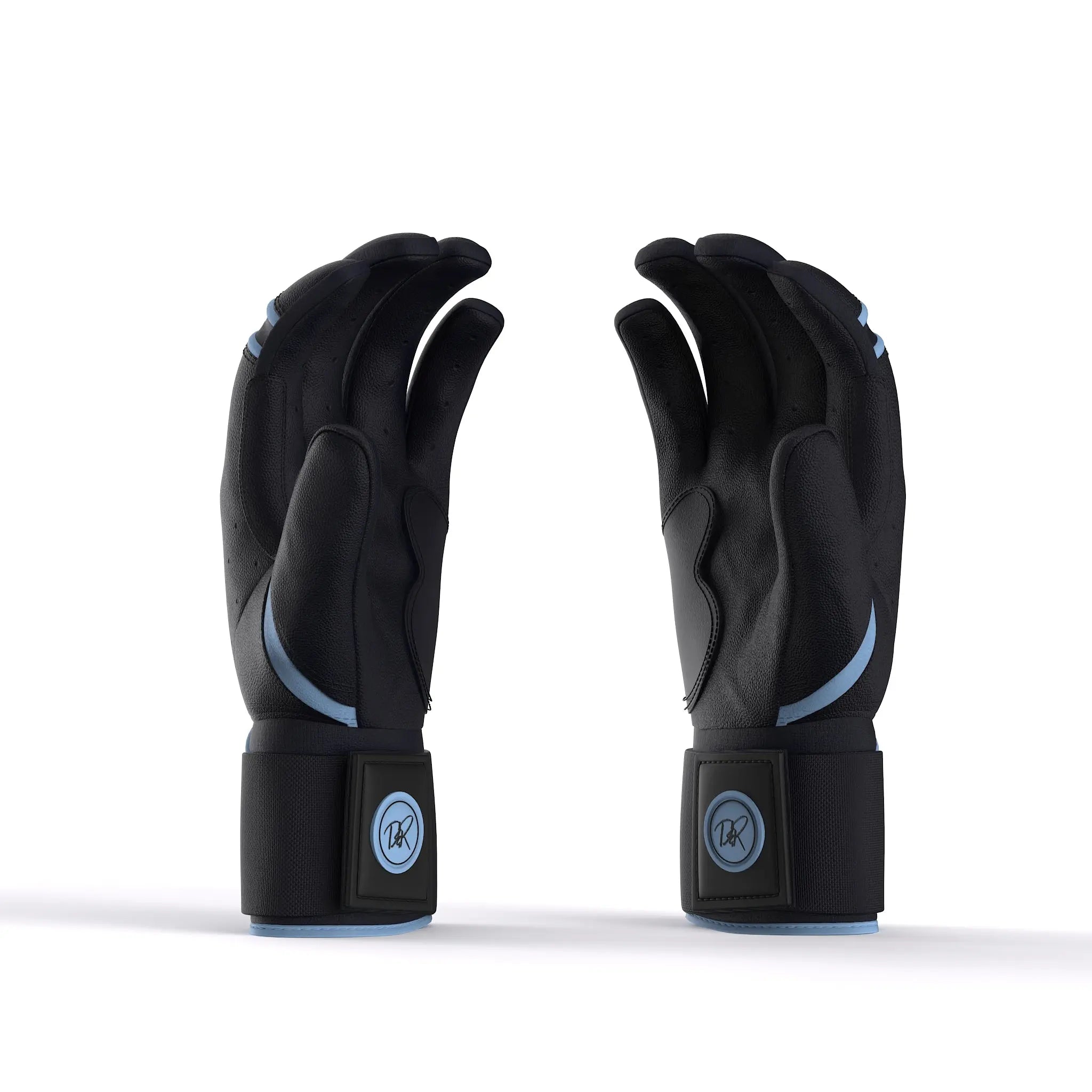 Drip & Rip™ Baller Series Premium Leather Long Cuff Batting Glove – Black Ice