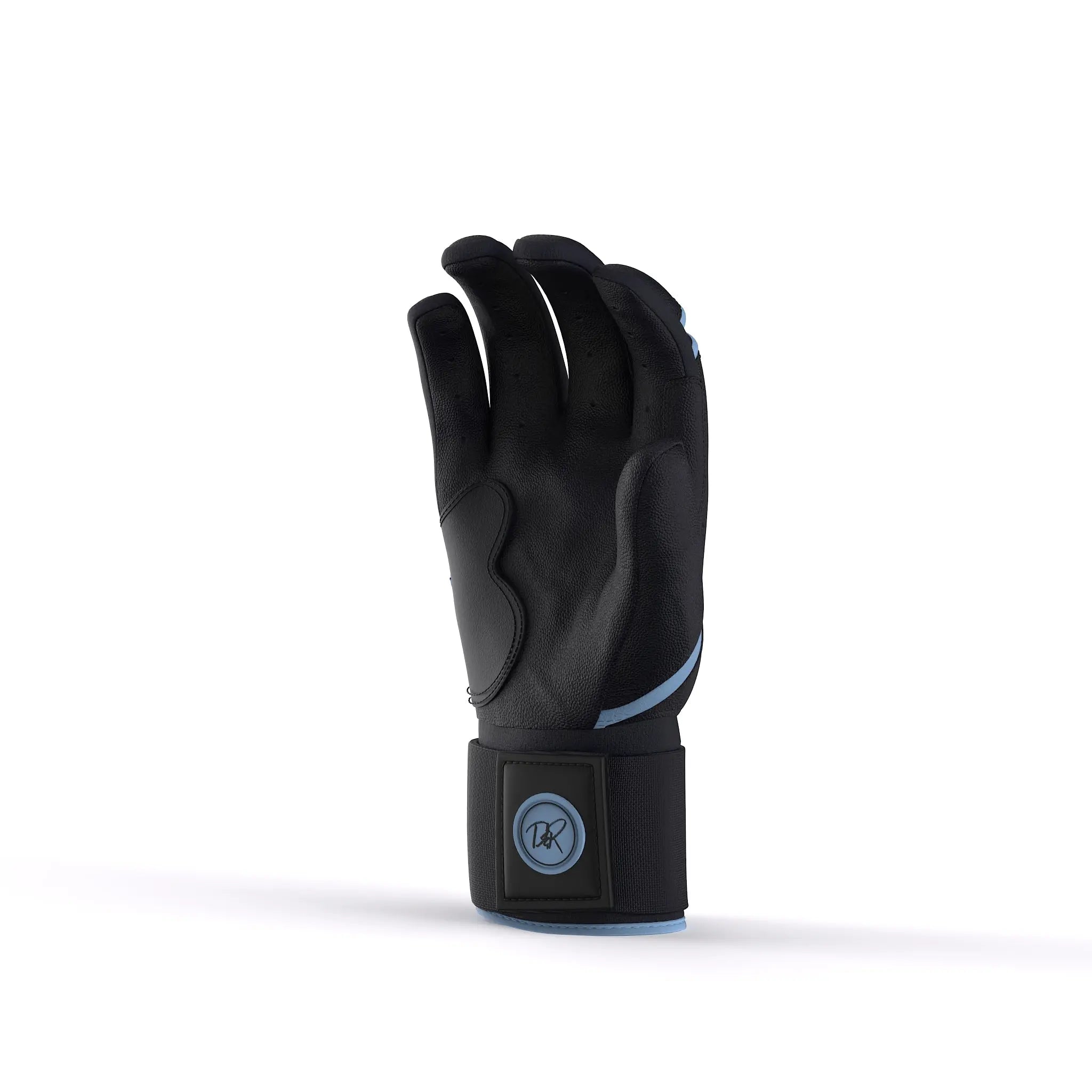 Drip & Rip™ Baller Series Premium Leather Long Cuff Batting Glove – Black Ice
