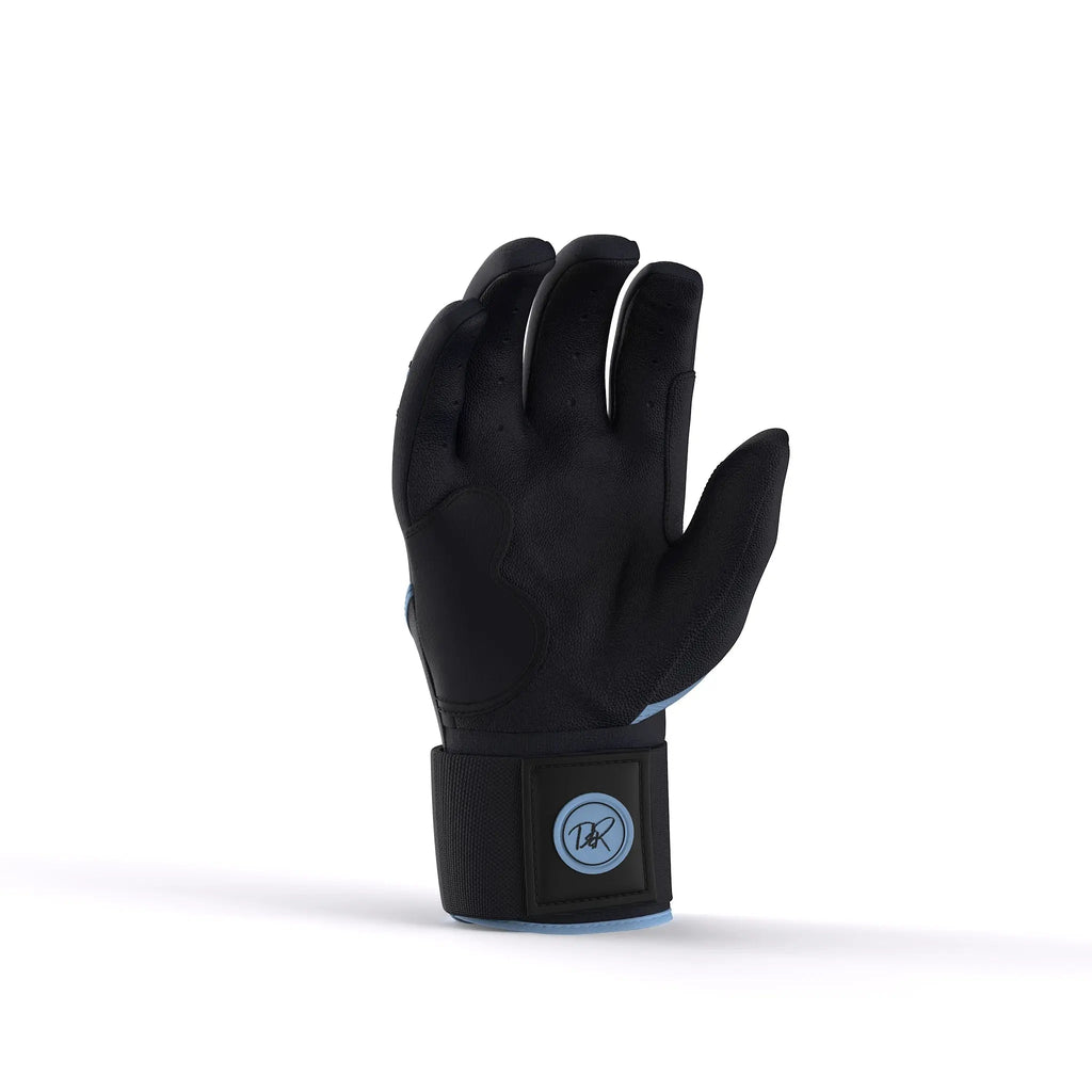 Drip & Rip™ Baller Series Premium Leather Long Cuff Batting Glove – Black Ice
