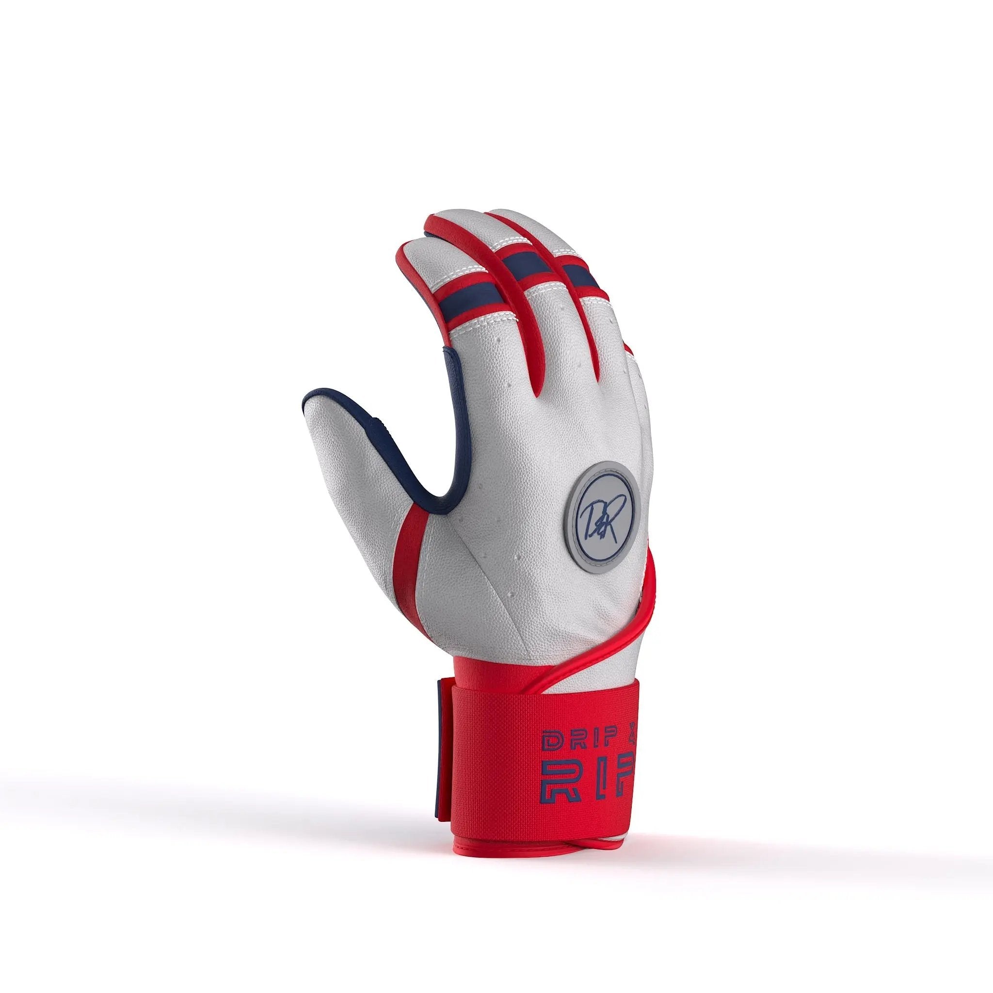 Drip & Rip™ Baller Series Premium Leather Long Cuff Batting Glove – Flags