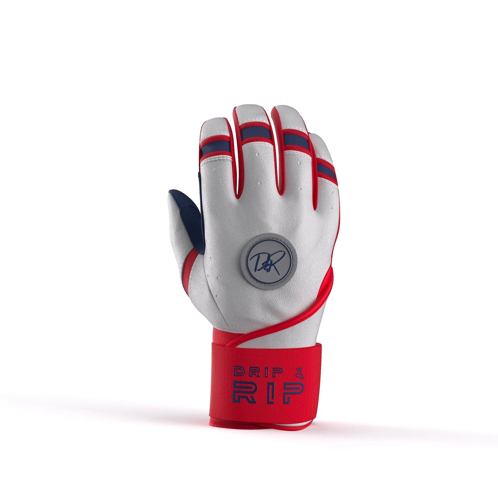 Drip & Rip™ Baller Series Premium Leather Long Cuff Batting Glove – Flags