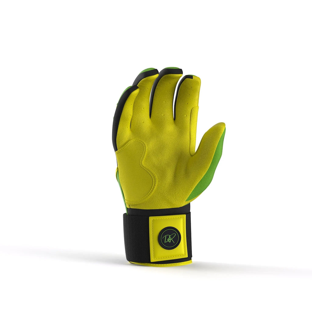 Drip & Rip™ Baller Series Premium Leather Long Cuff Batting Glove – Limelight