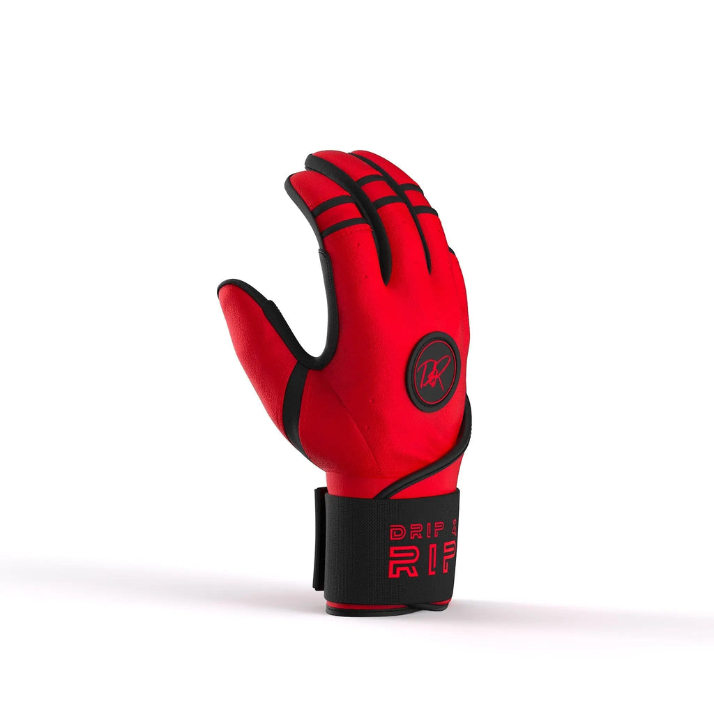 Drip & Rip™ Baller Series Premium Leather Long Cuff Batting Glove – Magma