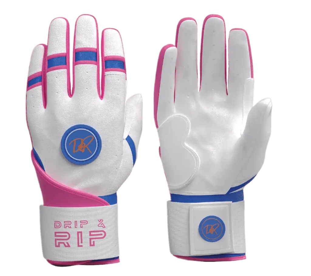 Drip & Rip™ Baller Series Premium Leather Long Cuff Batting Glove – South Beach Smoke