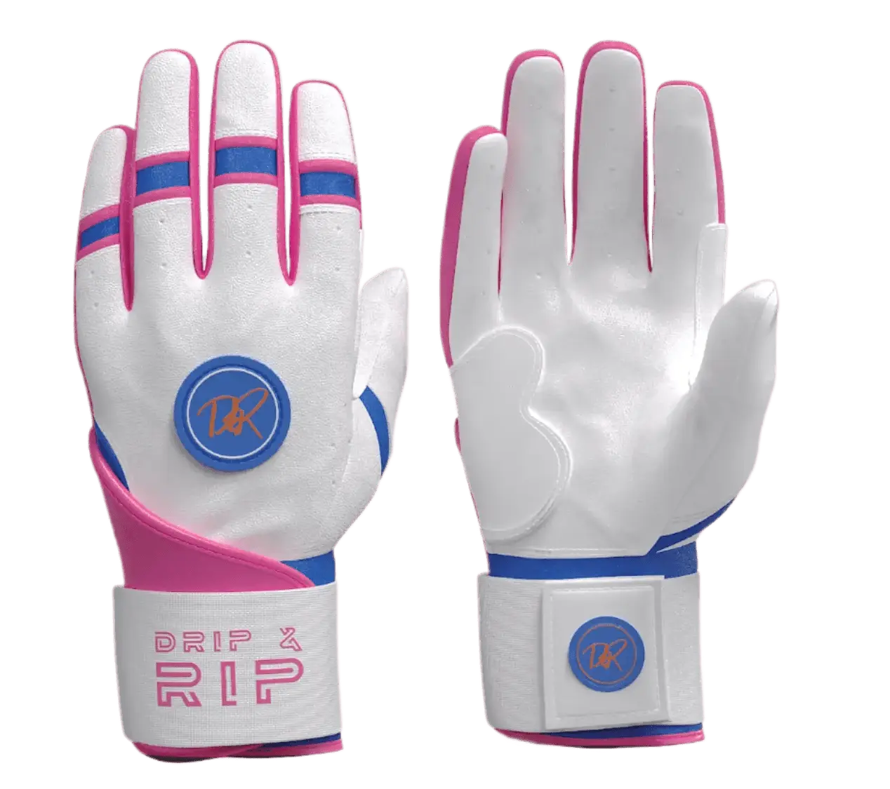 Drip & Rip™ Baller Series Premium Leather Long Cuff Batting Glove – South Beach Smoke