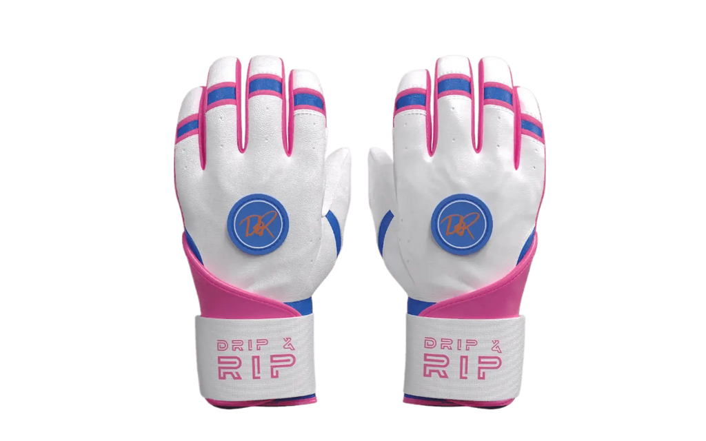 Drip & Rip™ Baller Series Premium Leather Long Cuff Batting Glove – South Beach Smoke