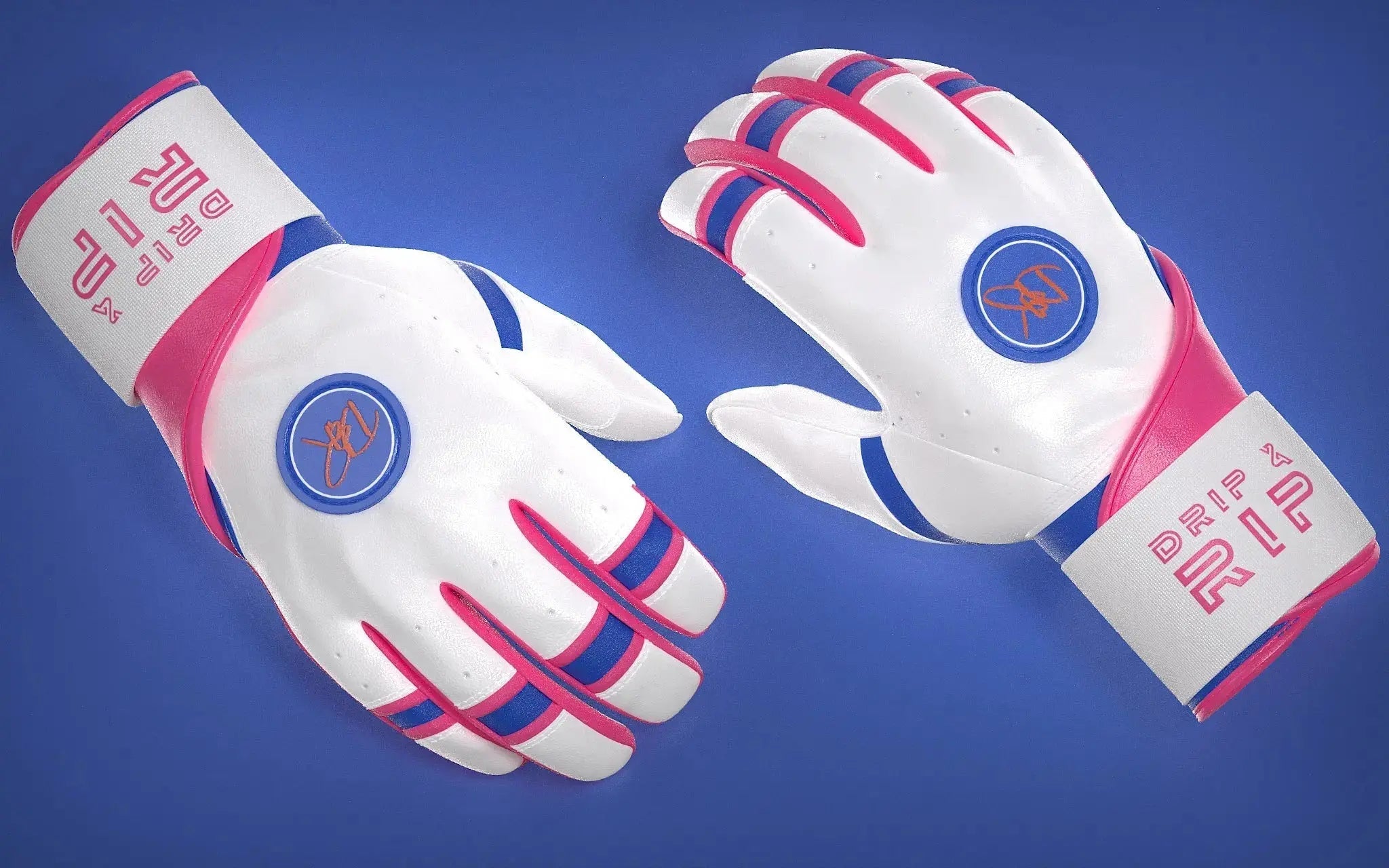 Drip & Rip™ Baller Series Premium Leather Long Cuff Batting Glove – South Beach Smoke