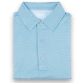 Light Blue Stripe Men's Golf Polo | UPF 50+ Performance Shirt