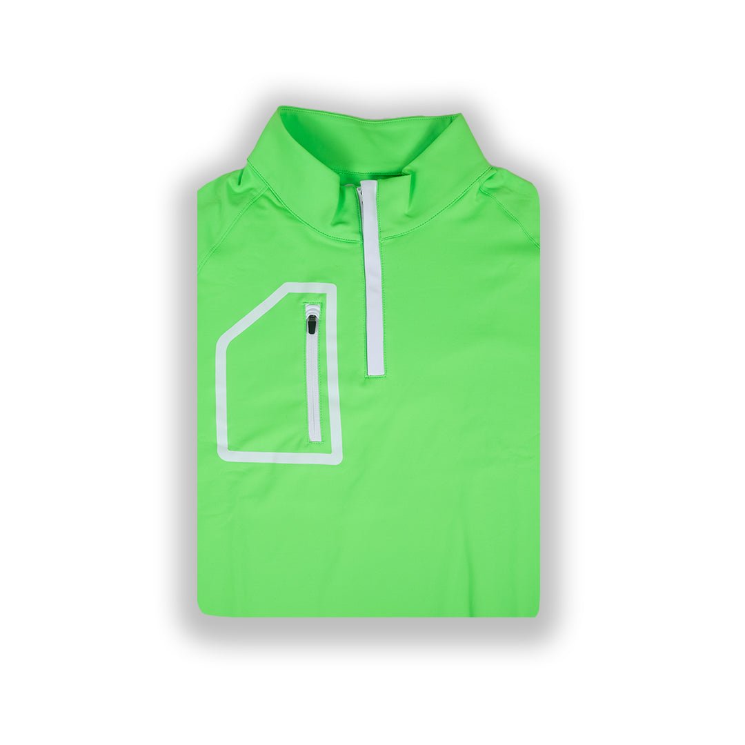 Lime Green Men's Q-Zip | Performance Golf Pullover