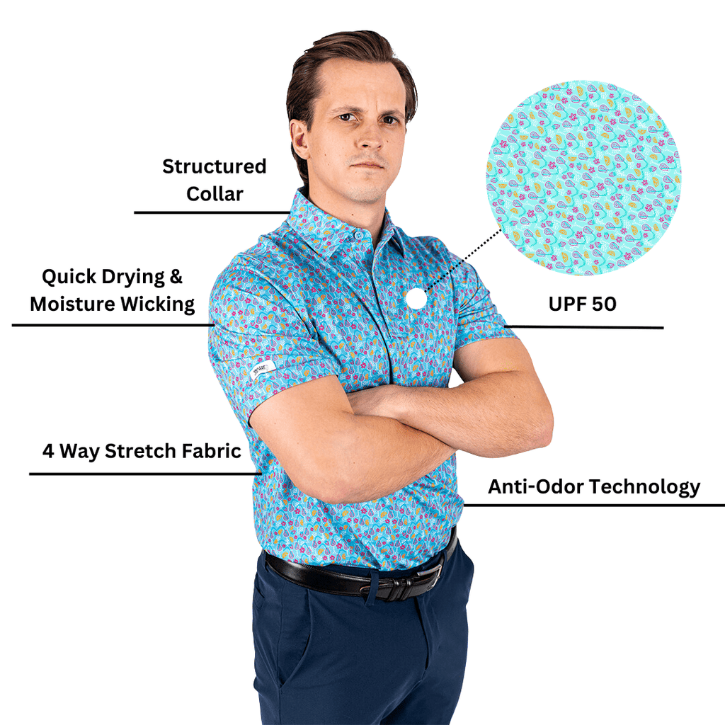 Time to Par/Tee Men's Golf Polo | UPF 50+ Performance Shirt
