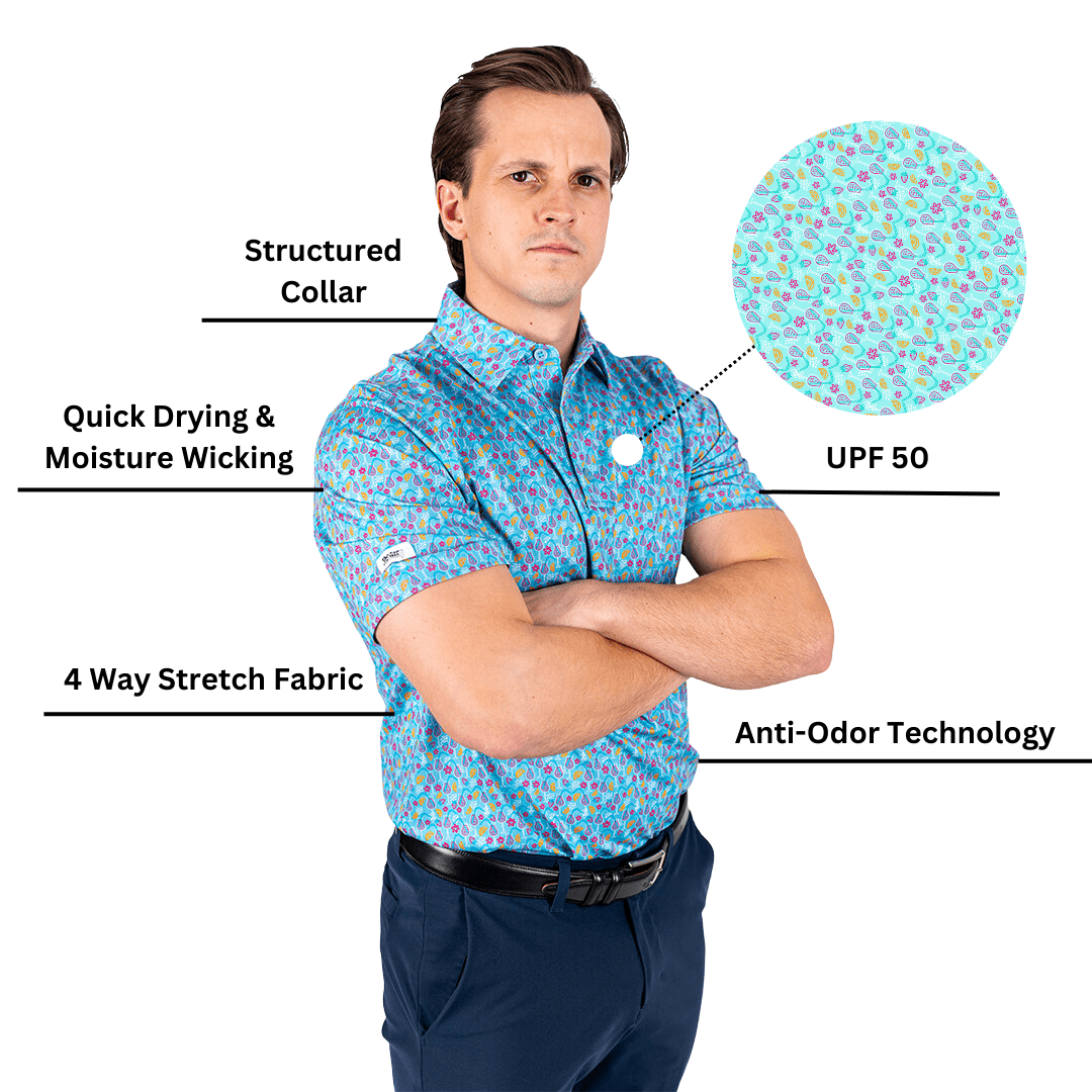 Time to Par/Tee Men's Golf Polo | UPF 50+ Performance Shirt