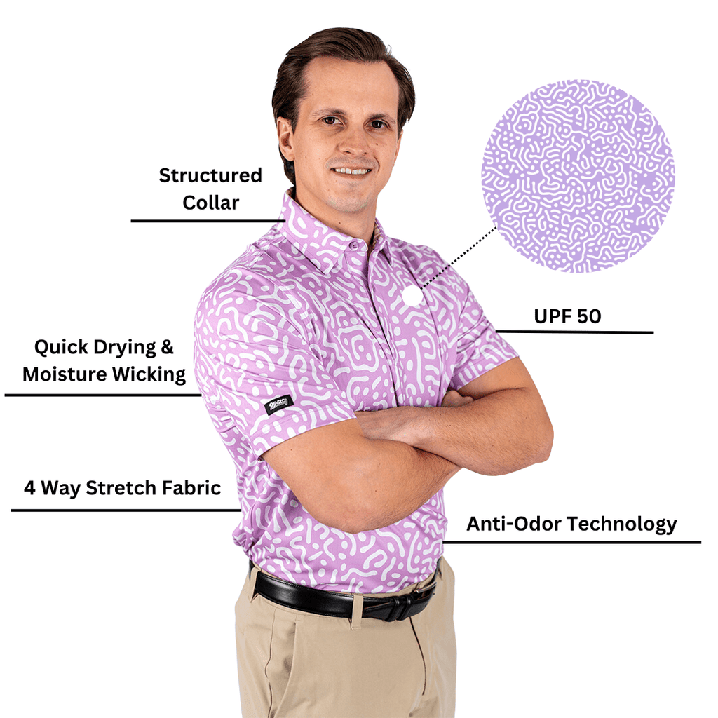 Wrong Fairway Men's Golf Polo | Lavender | UPF 50+