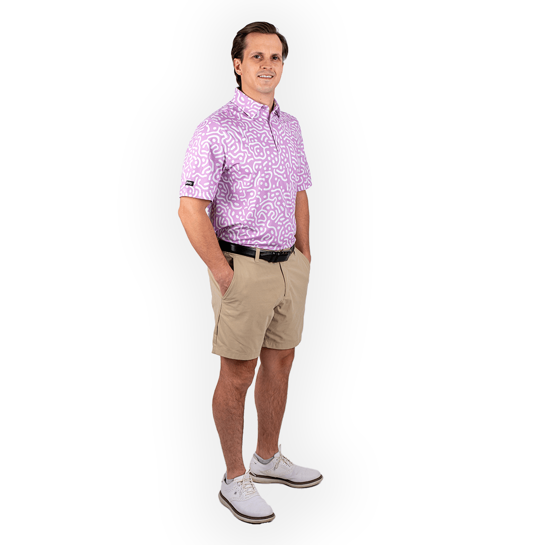 Wrong Fairway Men's Golf Polo | Lavender | UPF 50+