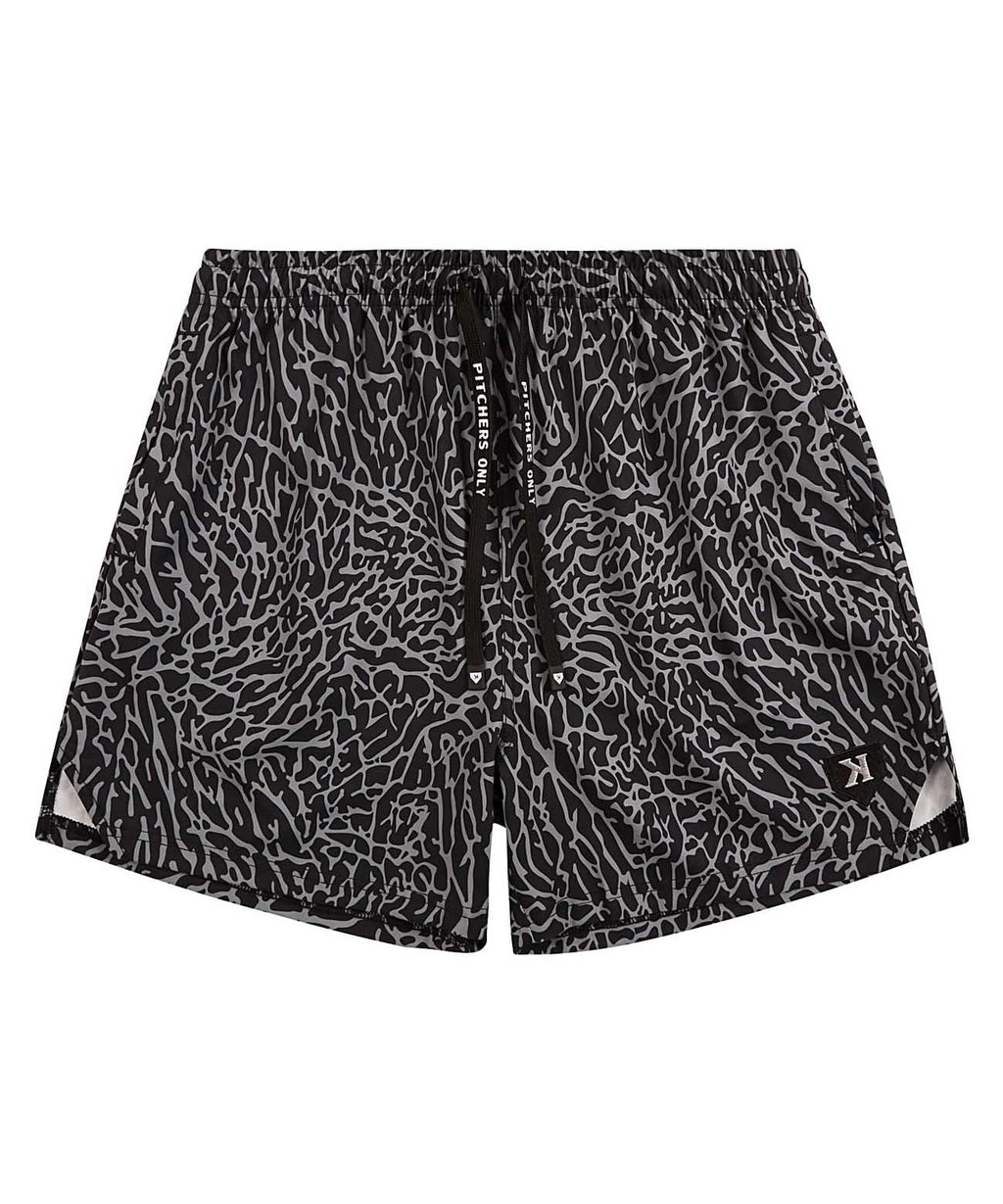 Youth Black/Gray Elephant Print Training Shorts